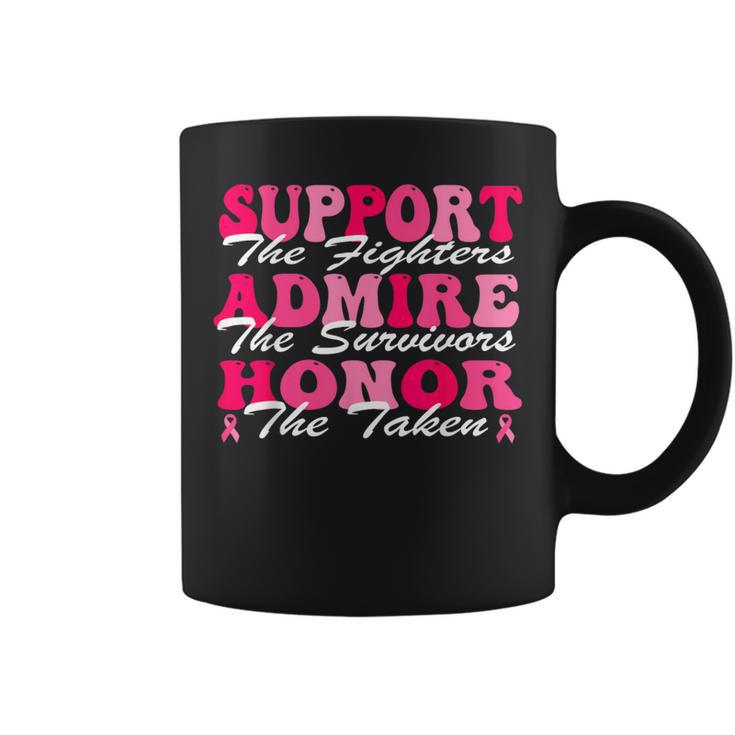 Support Admire Honor Breast Cancer Awareness Month Groovy Coffee Mug