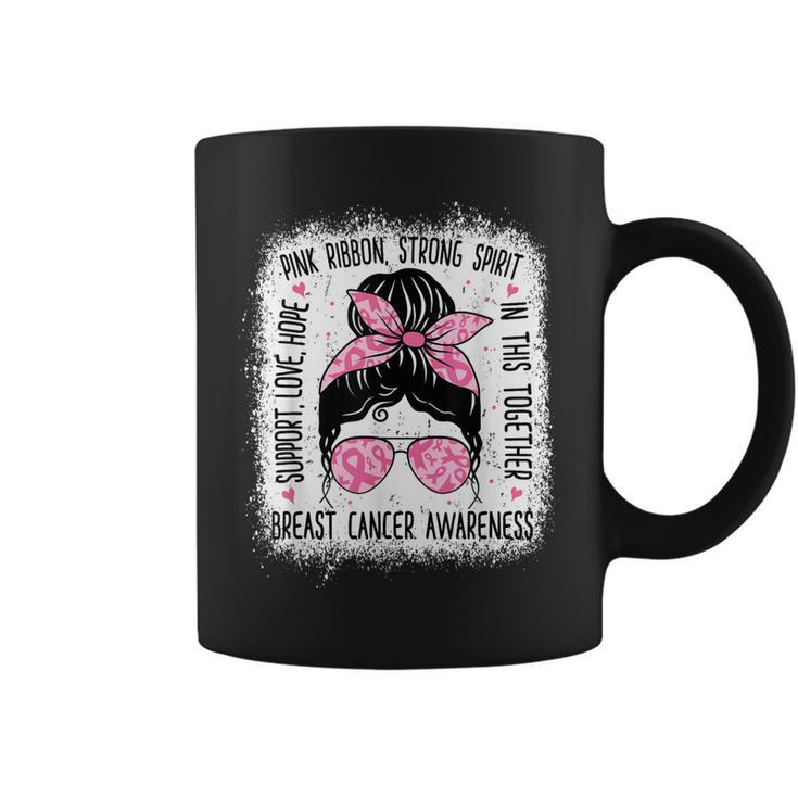 Support Fighter Survivor Warrior Breast Cancer Awareness  Coffee Mug