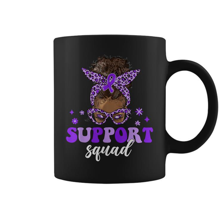 Support Squad Afro Messy Bun Domestic Violence Awareness Coffee Mug