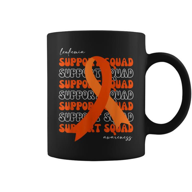 Support Squad Leukemia Awareness Orange Ribbon Coffee Mug