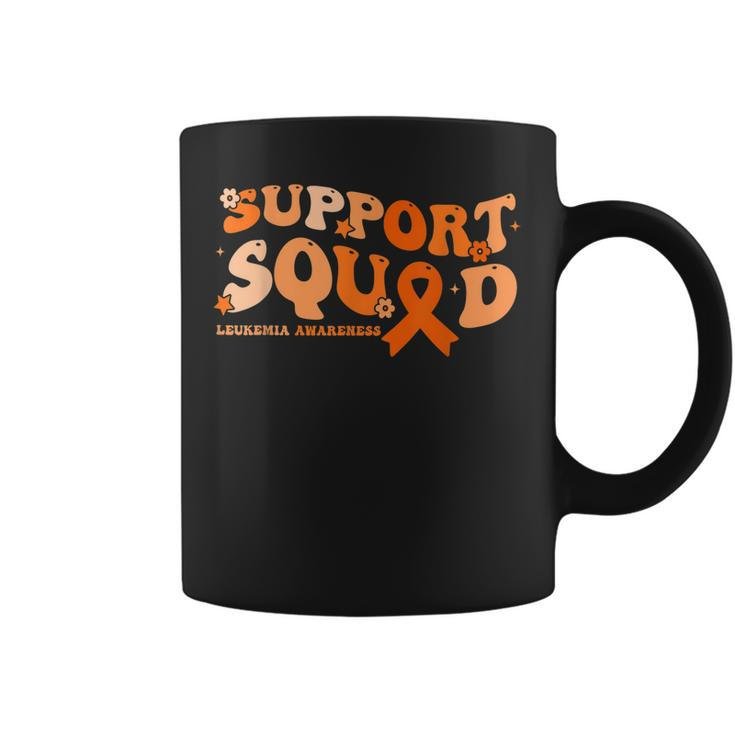 Support Squad Orange Ribbon Leukemia Blood Cancer Awareness Coffee Mug