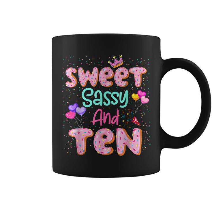 Sweet Sassy And Ten Birthday For Girls 10 Year Old Coffee Mug