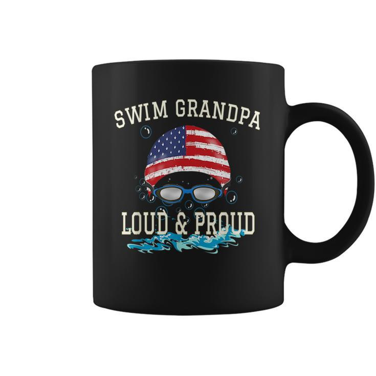 Swim Swimmer Funny Swimming Proud Grandpa Goggles  Coffee Mug