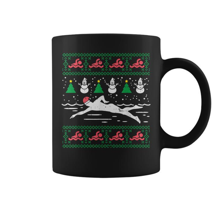 Swimmin Santa Ugly Christmas Sweater Sport Swim Swimmer Coffee Mug