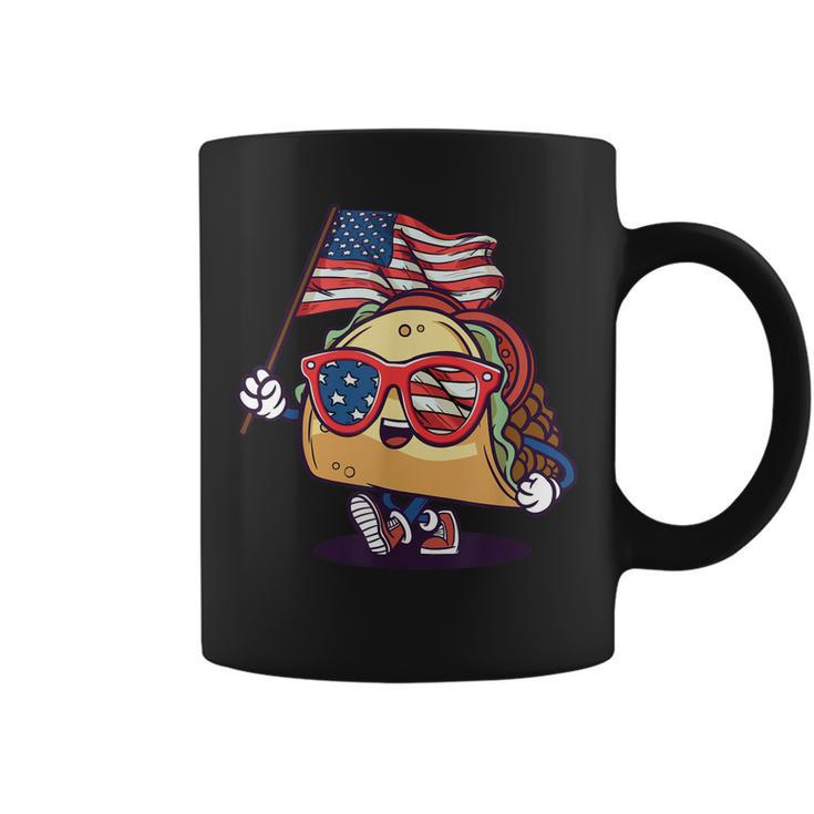 Taco Sunglasses American Flag Usa Funny 4Th Of July Gifts  Coffee Mug