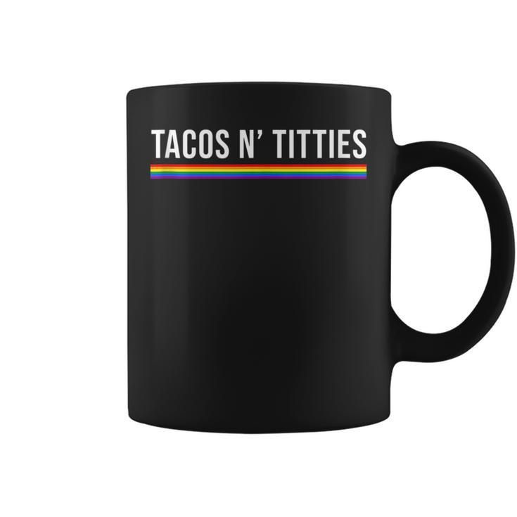 Tacos And Titties Lgbt Lesbian Pride Couple Matching Funny  Coffee Mug