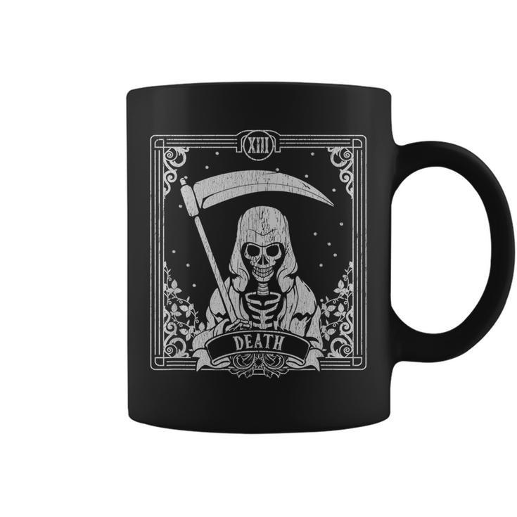 Tarot Card Death Halloween Skeleton Occult Vintage Tarot Funny Gifts Coffee Mug