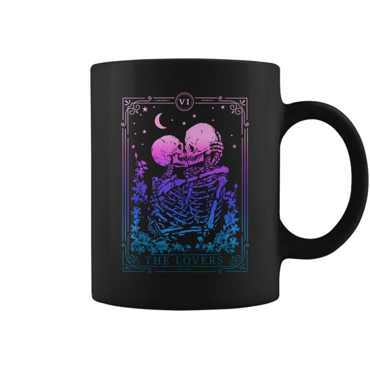 Tarot Card Kissing Skeleton Lovers Skull Bones Horror Goth Tarot Coffee Mug