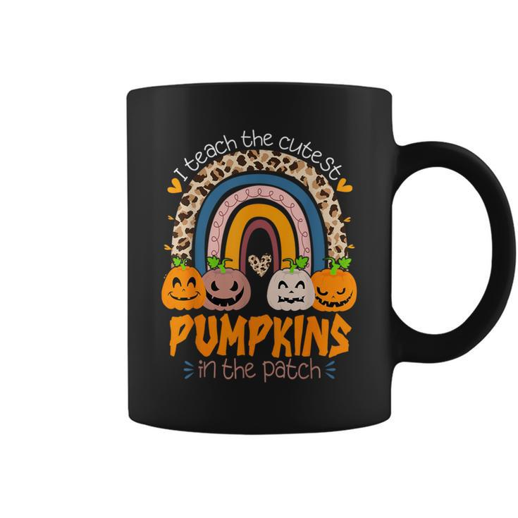 I Teach The Cutest Pumpkins In The Patch Retro Teacher Fall Coffee Mug