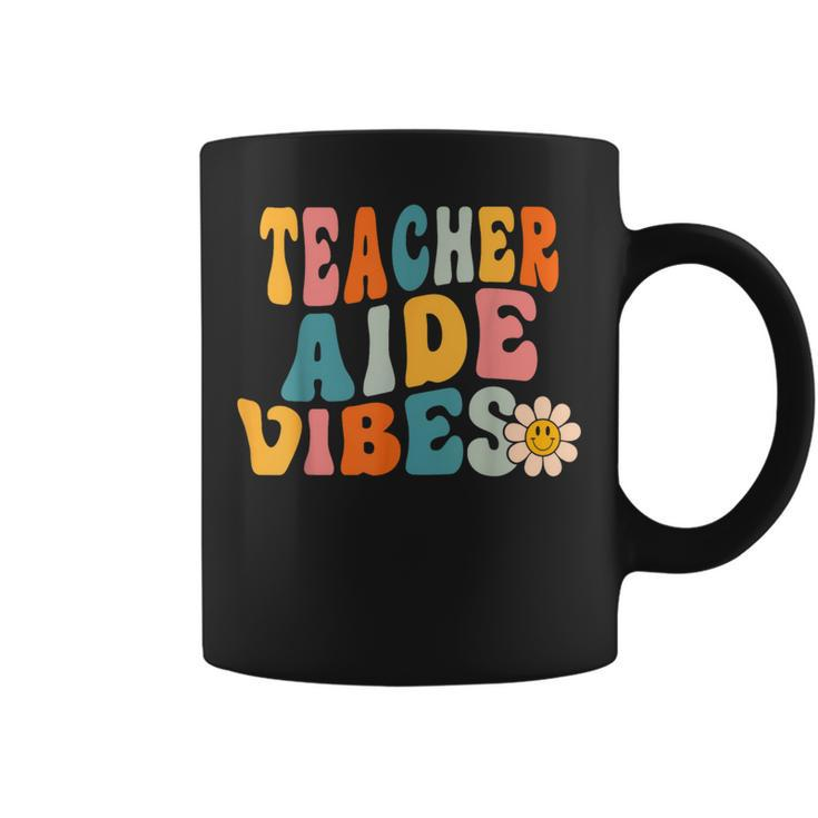 Teacher Aide Vibes Retro 1St Day Of School Groovy Teacher Coffee Mug
