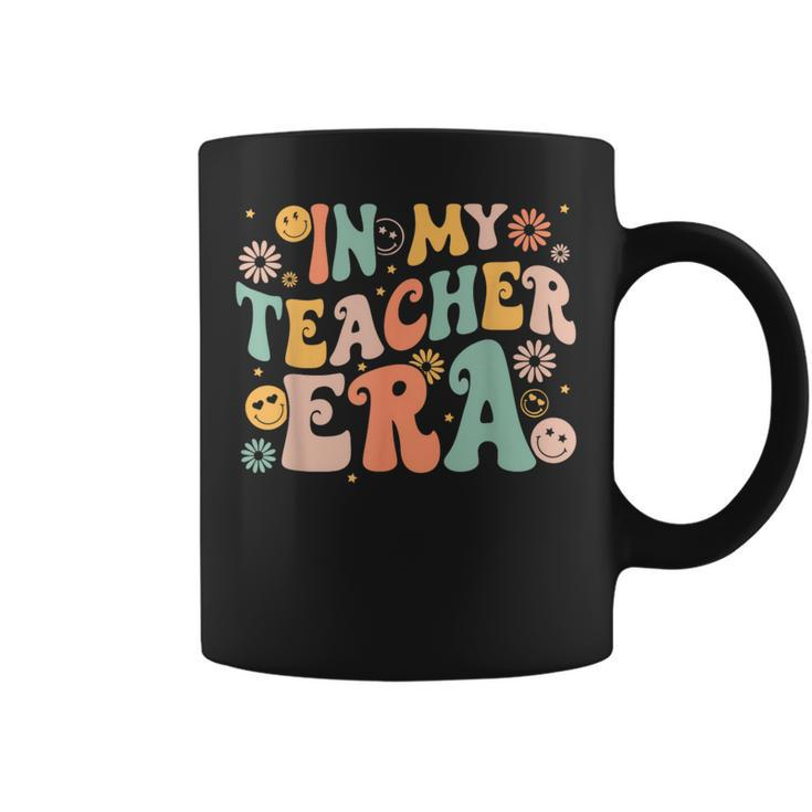 In My Teacher Era Cute Smile Face Groovy Teacher Era Coffee Mug
