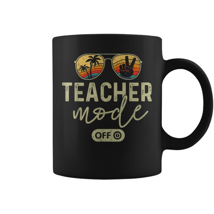 Teacher Mode Off Sunglasses Retro Sunset Summer Vacation Coffee Mug