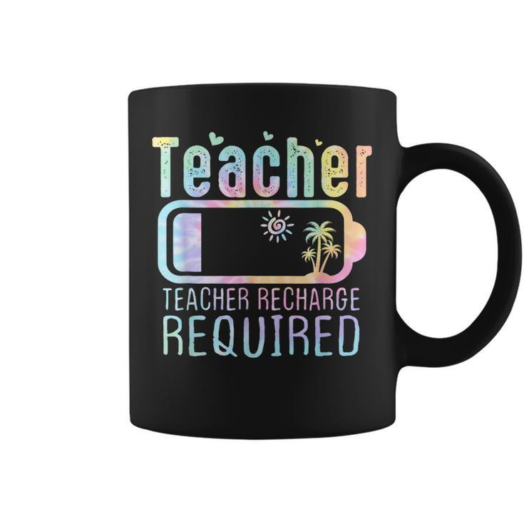 Teacher Summer Recharge Required Outfit Teacher Ener Tie Dye Coffee Mug