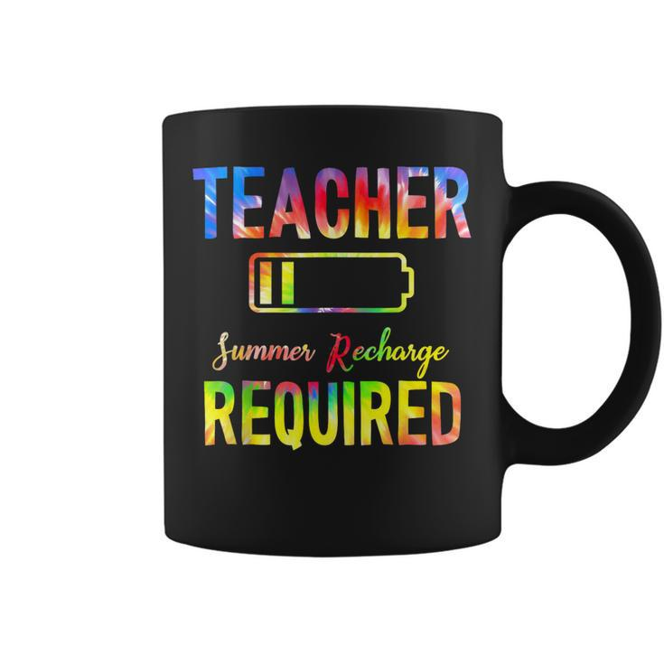 Teacher Summer Recharge Required Tie Dye Teacher Vacation Coffee Mug