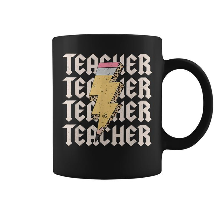 Teachers Rock Back To School Abcd Vintage Pencil Teacher Coffee Mug