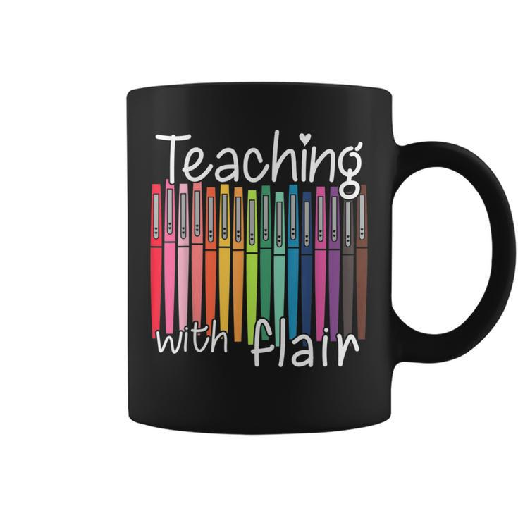 Teaching With Flair Pen Teacher Back To School Gifts Women  Coffee Mug
