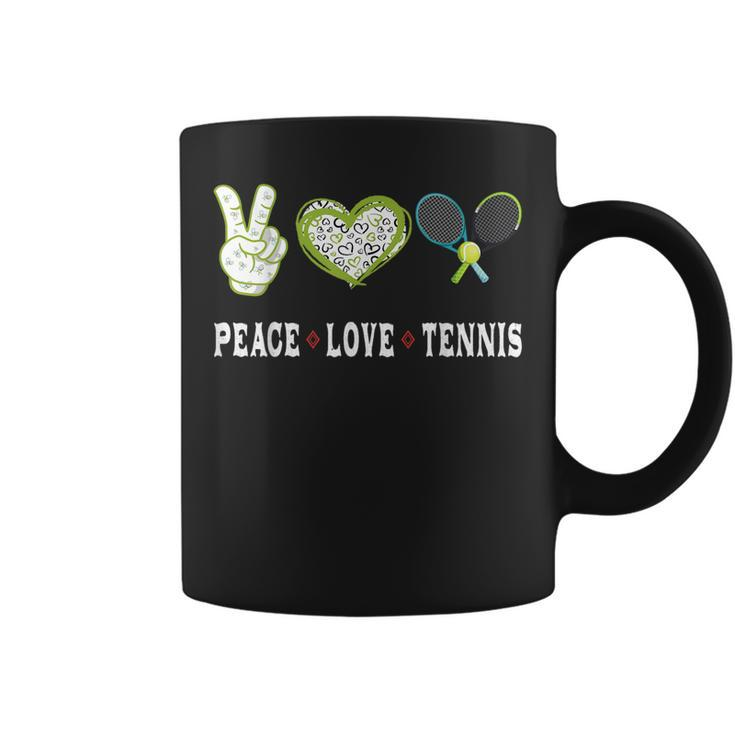 Tennis Lovers Player Fans Peace Love Tennis  Tennis Funny Gifts Coffee Mug