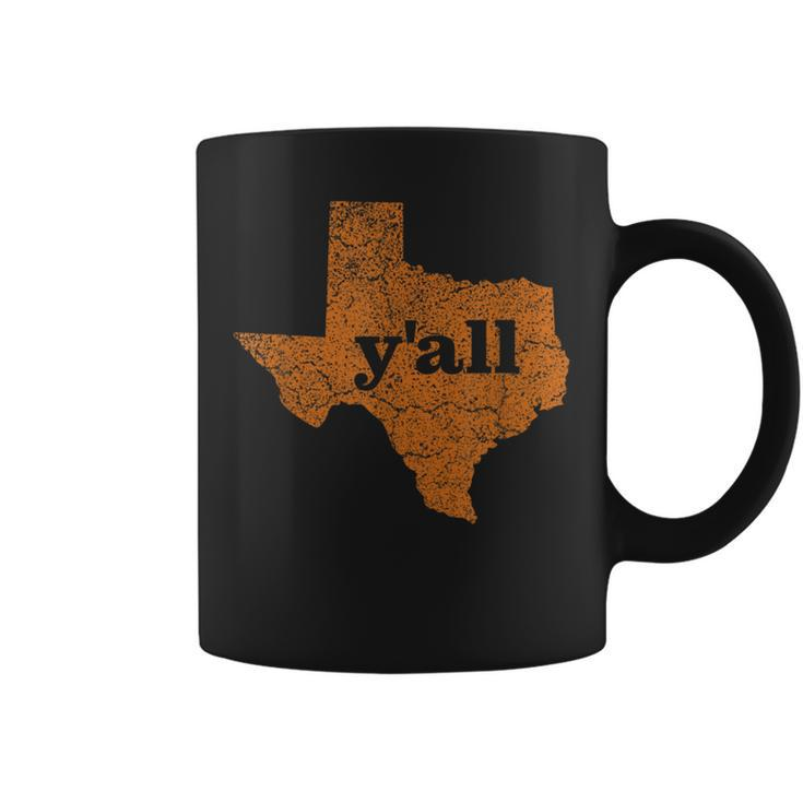 Texas T  Women Men Yall Texas State Map Vintage Yall  Texas Funny Designs Gifts And Merchandise Funny Gifts Coffee Mug