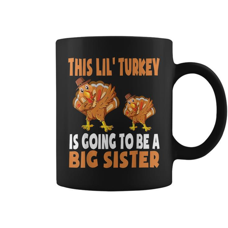 Thanksgiving Big Sister Outfit Pregnancy Announcement Girls  Coffee Mug