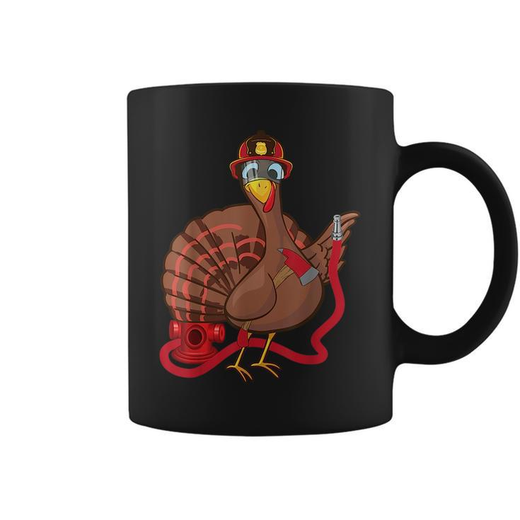 Thanksgiving Firefighter Turkey - Funny Feast Day Gift  Coffee Mug