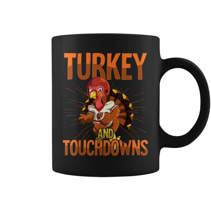 Thanksgiving Football Turkey And Touchdowns Coffee Mug
