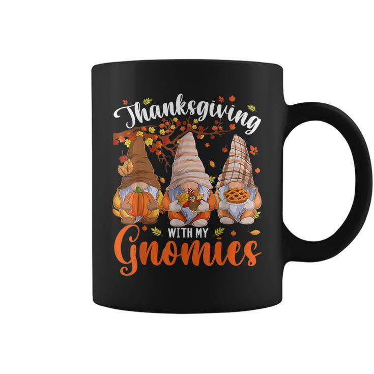 Thanksgiving With My Gnomies Fall Autumn Vibes Gnome Pumpkin Coffee Mug