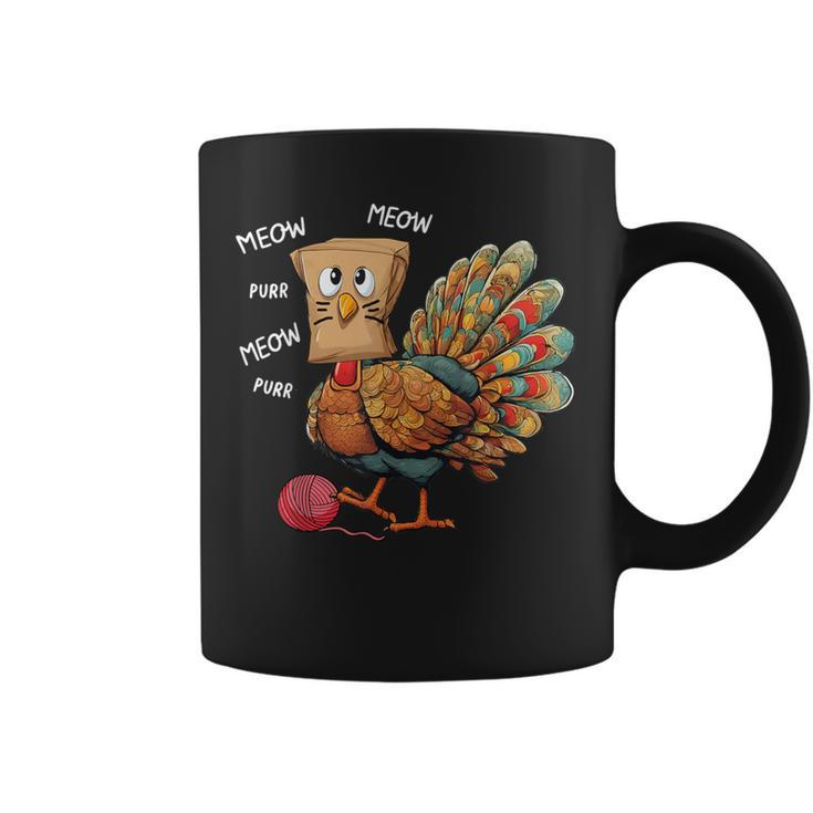Thanksgiving Turkey Meow I'm A Cat Thanksgiving Coffee Mug