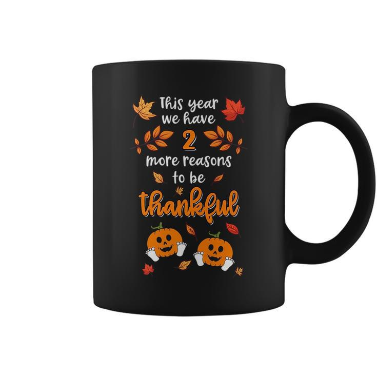 Thanksgiving Twin Baby Pregnancy Announcement Pumpkin   Coffee Mug