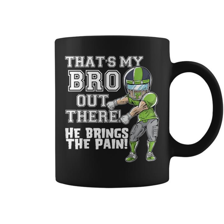 That's My Bro Out There Sea Green Football Brother Sister Coffee Mug