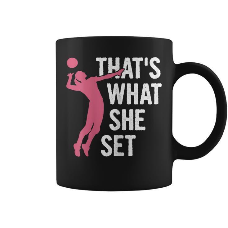 That's What She Set Pun For A Volleyball Girl Coffee Mug