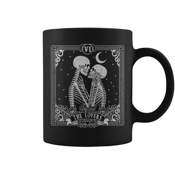 The Lovers Tarot Card Skeleton Halloween Occult Vintage Tarot Funny Gifts Coffee Mug