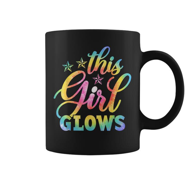 This Girl Glows Design For Kids & Adults Tie Dye 80S Themed  Coffee Mug