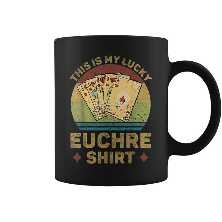 This Is My Lucky Euchre Vintage Funny Euchre Card Game  Coffee Mug