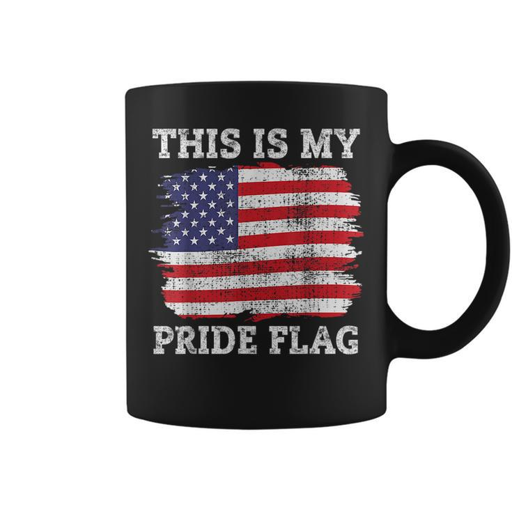 This Is My Pride Flag American Flag 4Th Of July For Men  Coffee Mug