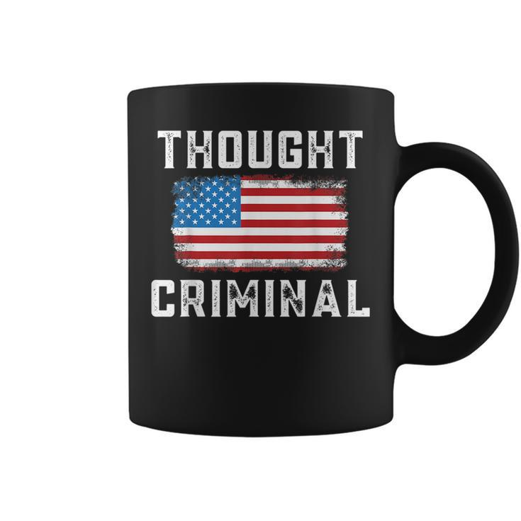 Thought Criminal Free Thinking Free Speech American Flag  Coffee Mug