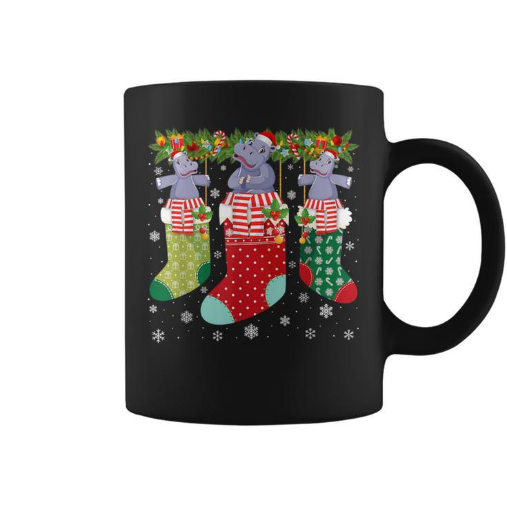 Three Hippo In Socks Ugly Christmas Sweater Party Coffee Mug