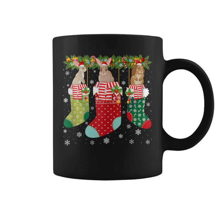 Three Rabbit In Socks Ugly Christmas Sweater Party Coffee Mug