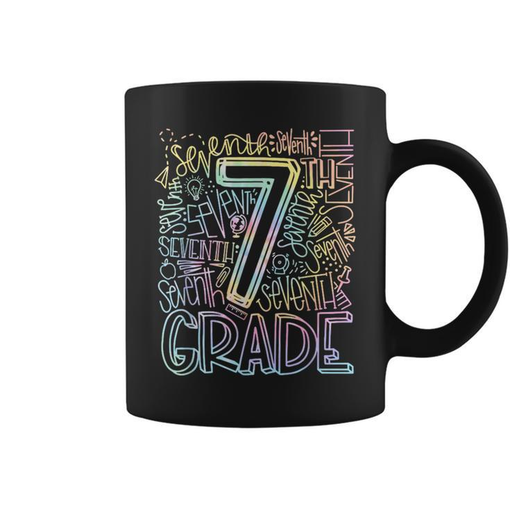 Tie Dye 7Th Grade Typography Students Teacher Back To School Coffee Mug