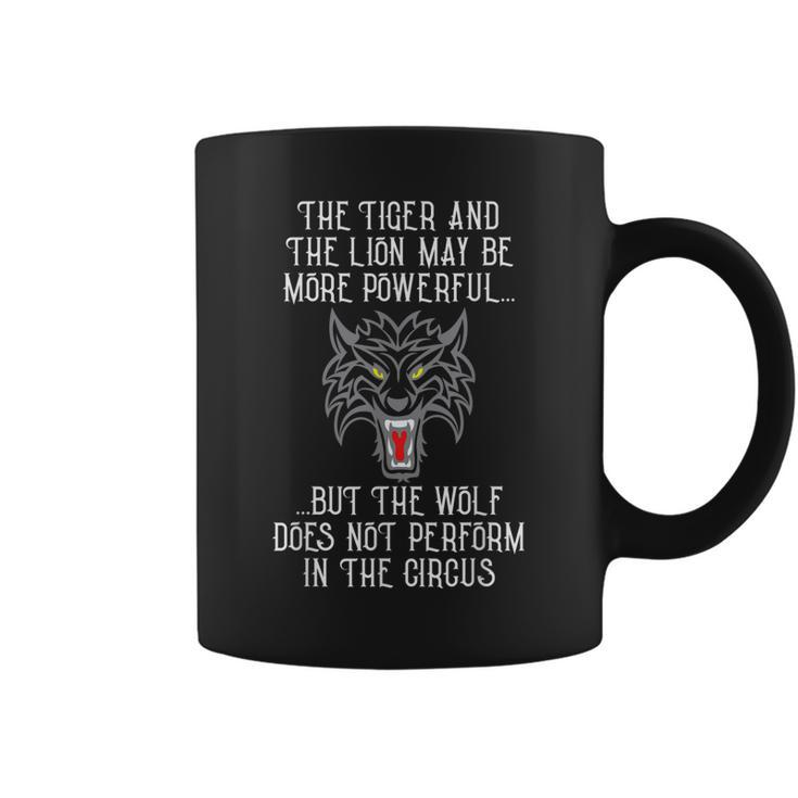 Tiger And Lion More Powerful But Wolf Not In Circus  Coffee Mug