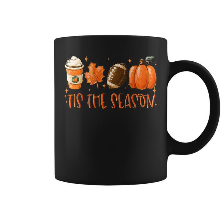 : Tis The Season Pumpkin Leaf Latte Fall Thanksgiving Football  T-Shirt : Clothing, Shoes & Jewelry