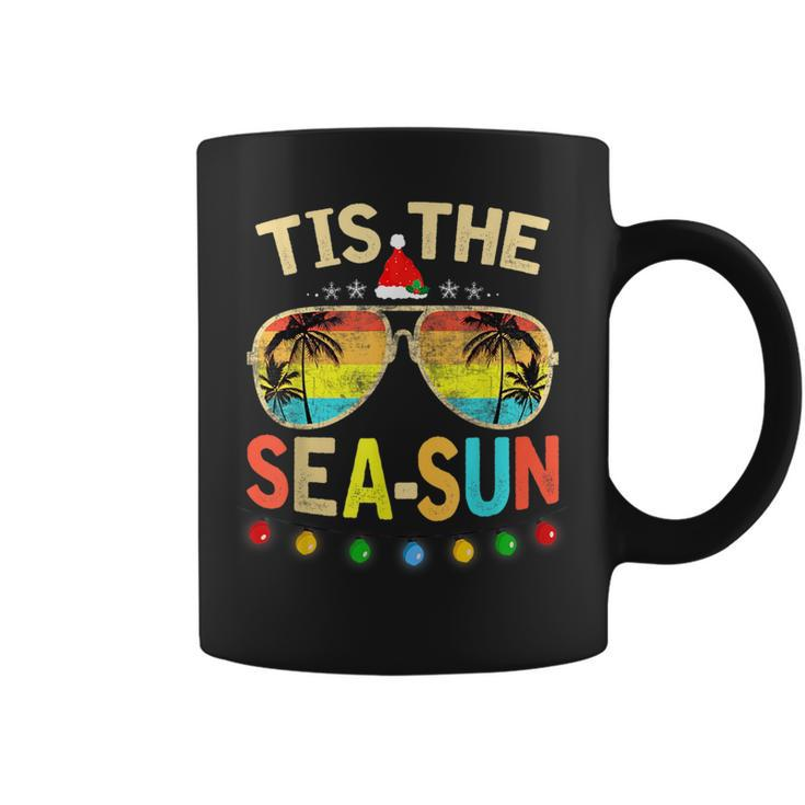 Tis The Sea Sun Santa Beach Summer Christmas In July Summer  Coffee Mug