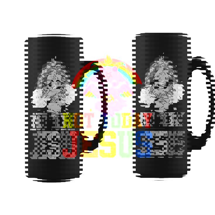 Today Not Jesus Cute Baphomet Lbgt Satan Goat Gay Pride Coffee Mug