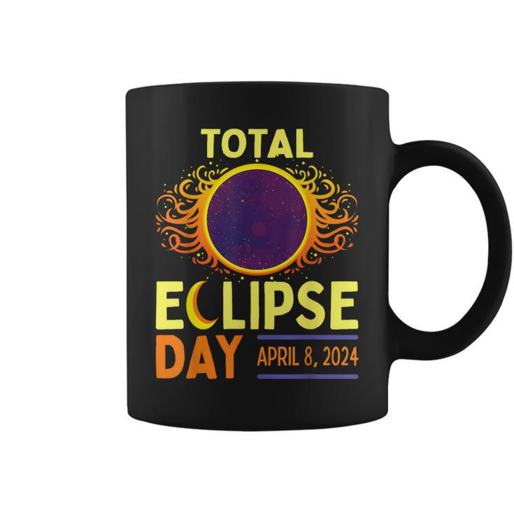 Total Solar Eclipse Day April 8 2024 Retro Sun Eclipse Coffee Mug