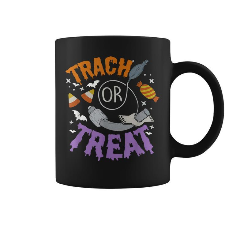 Trach Or Treat Nurse Respiratory Therapist Icu Rn Halloween Coffee Mug