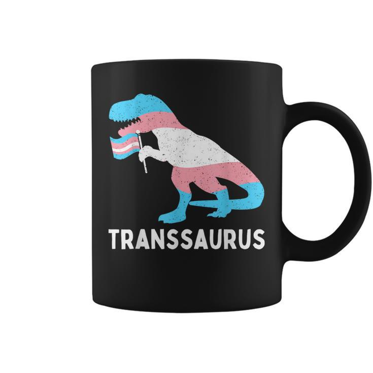 Trans Pride Flag Transgender Dino Transsaurus Rex Dinosaur  Coffee Mug