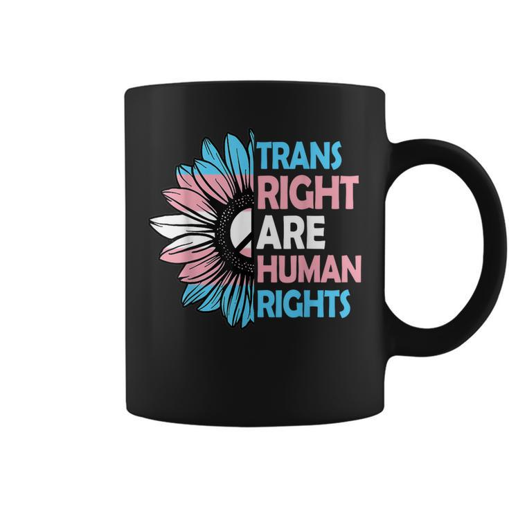 Trans Right Are Human Rights Transgender Lgbtq Sunflower  Coffee Mug