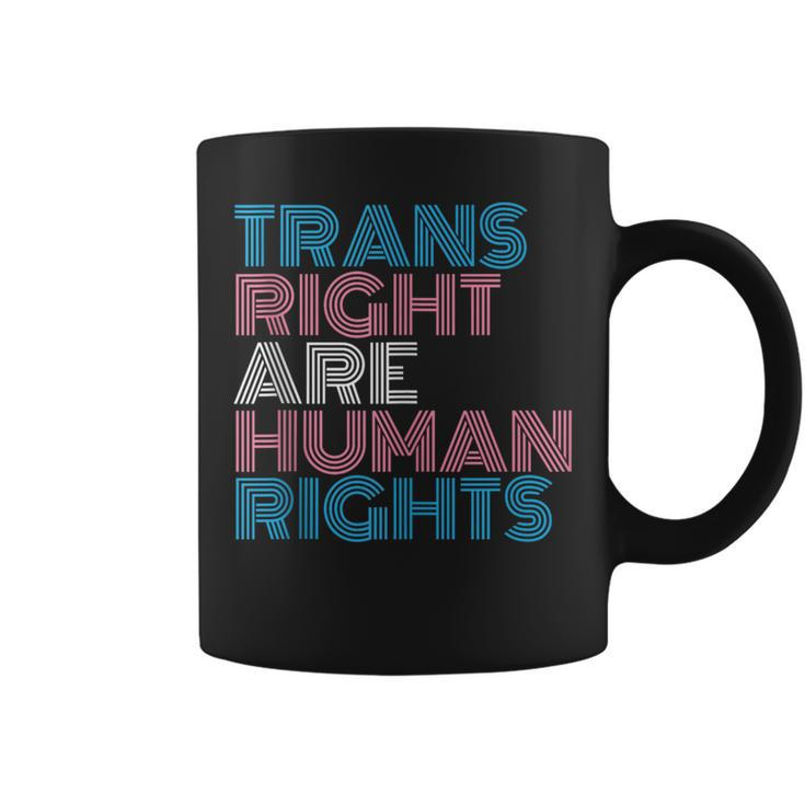 Trans Rights Are Human Rights Transgender Lgbtq Pride Retro  Coffee Mug