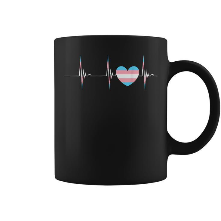 Transexual Heart Transgender Heartbeat Ekg Pulse Trans Pride Coffee Mug