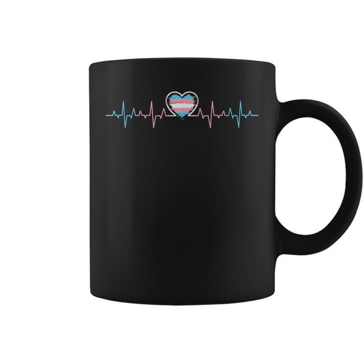 Transgender Heartbeat - Transgender Gift Trans Pride Outfit Coffee Mug
