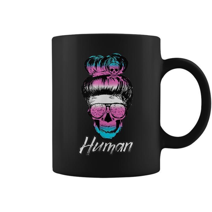 Transgender Skull Girl Halloween Trans Pride Human Mtf Ftm Coffee Mug